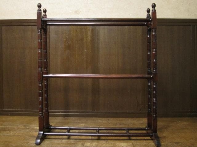 英国 イギリス アンティーク 挽物装飾 タオルスタンド/タオル掛け/ハンガー