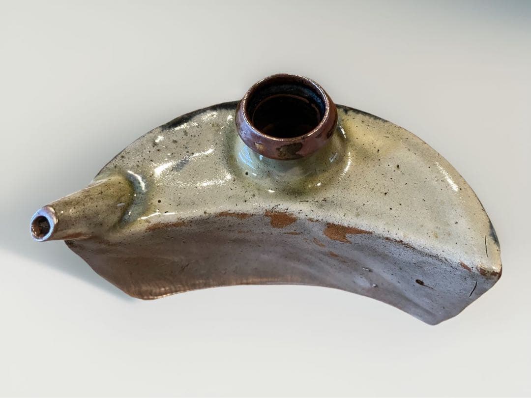 沖縄伝統工芸家　人間国宝　金城次郎作　魚文抱瓶