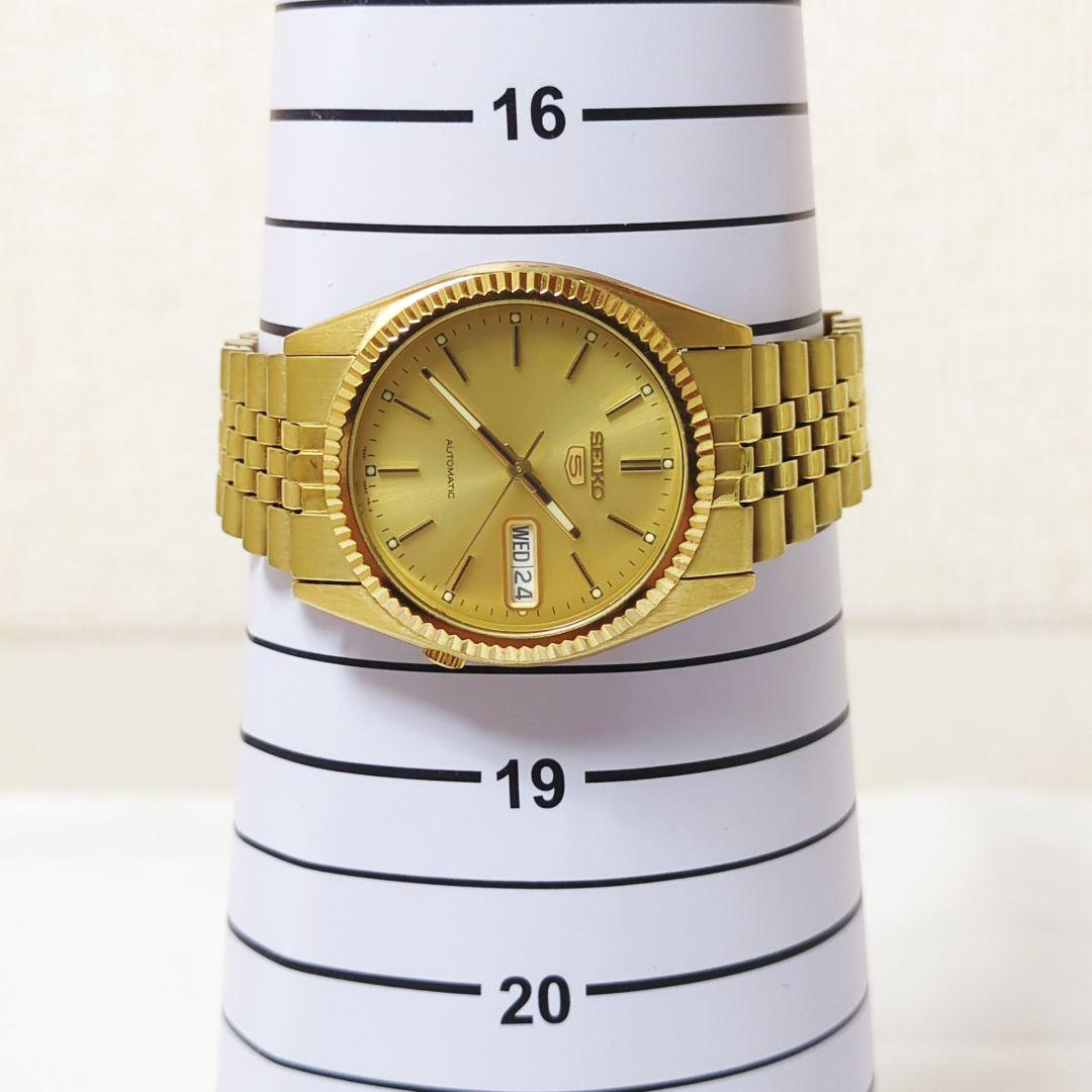 【美品】SEIKO5 自動巻き 稼働品 デイデイト 腕時計 裏スケ