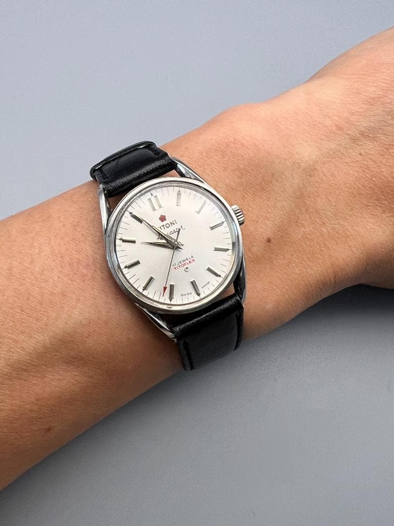 めぐ様　チトニ　エアマスター　手巻き　17石　TITOFLEX 　メンズ　稼働