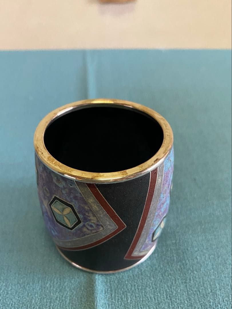 茶道具/蓋置 上沼緋佐子　泥釉七宝『亀甲文 いにしえ』