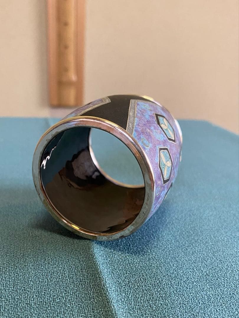 茶道具/蓋置 上沼緋佐子　泥釉七宝『亀甲文 いにしえ』