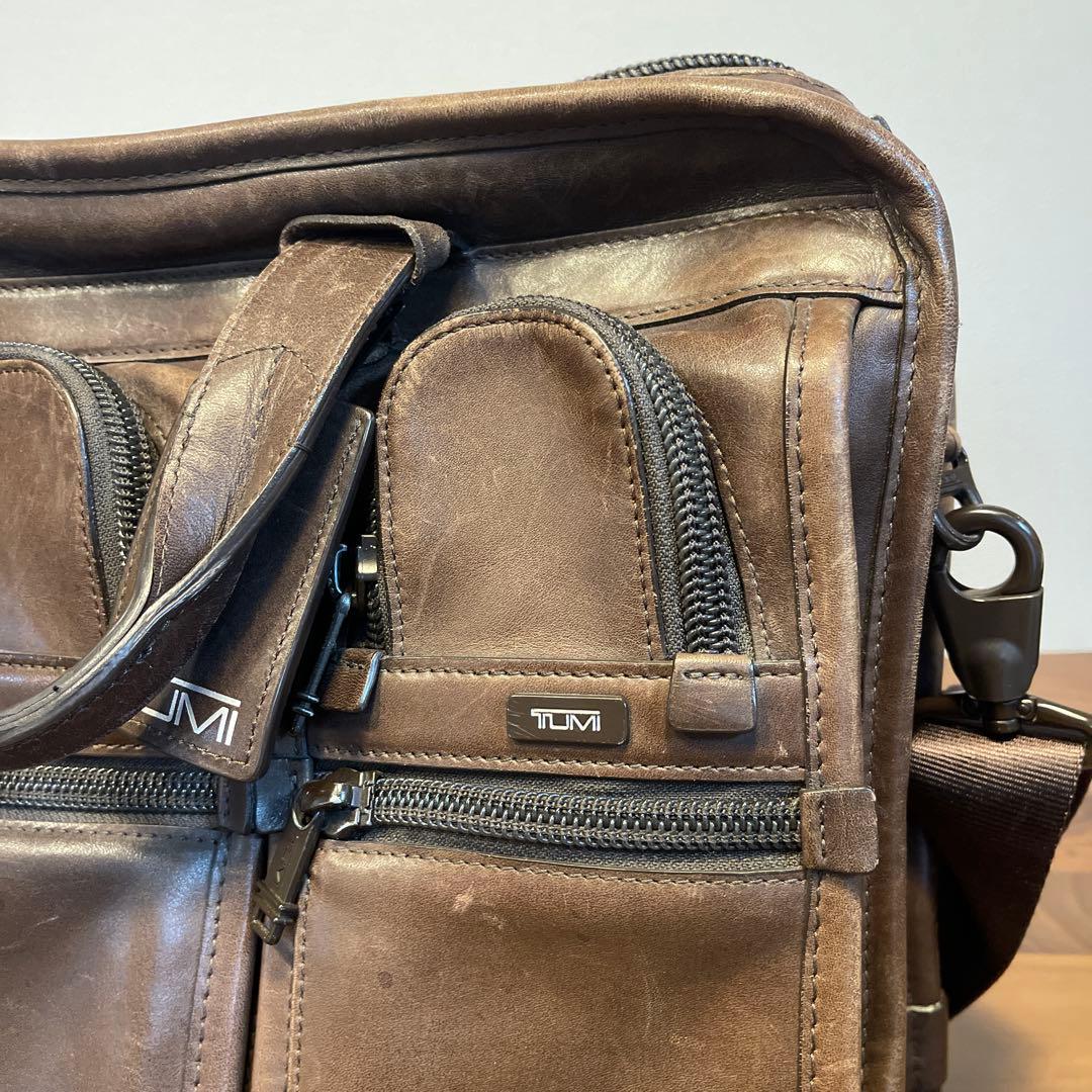 TUMI トゥミ レザービジネスバッグ ブラウン 傷汚有 96108BH