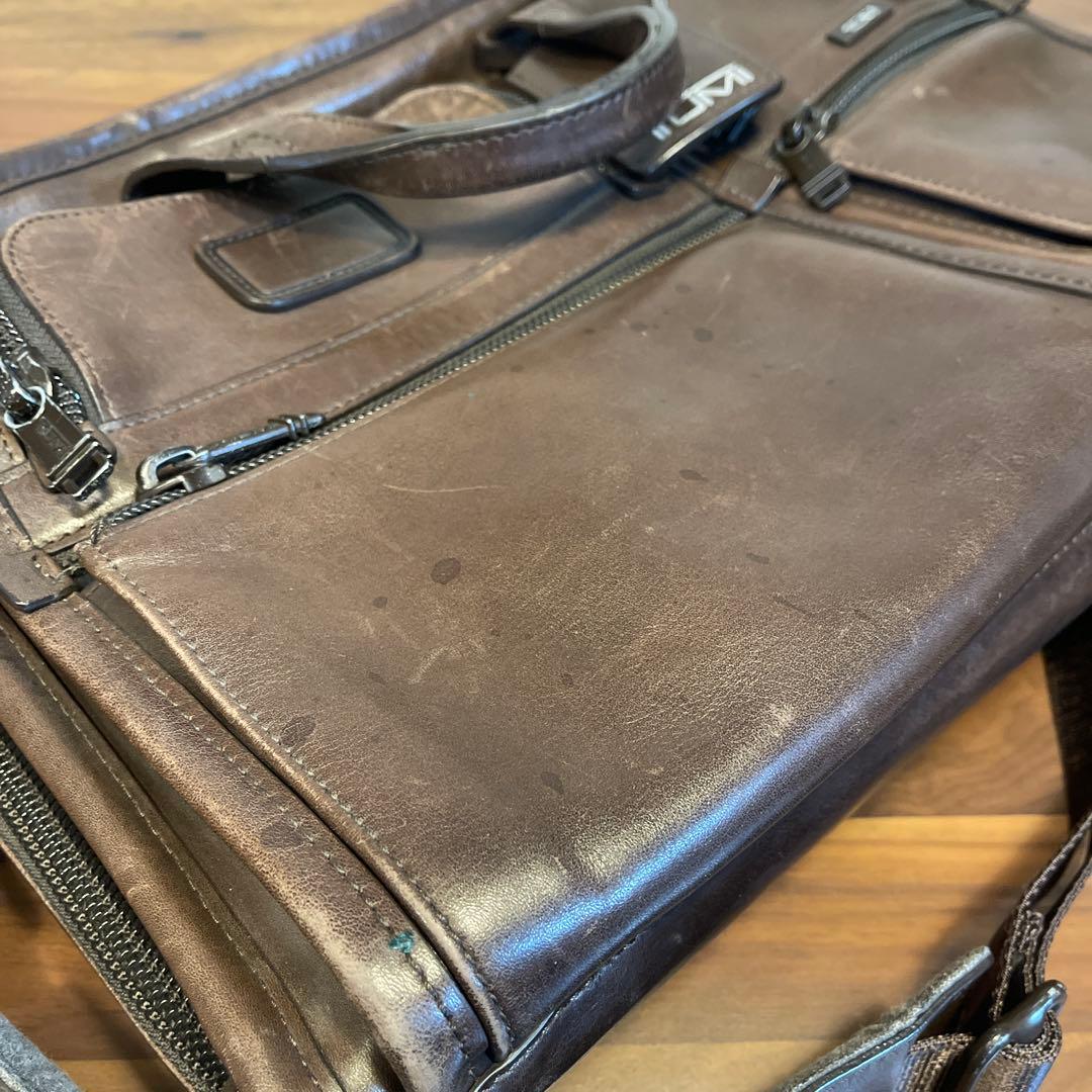TUMI トゥミ レザービジネスバッグ ブラウン 傷汚有 96108BH