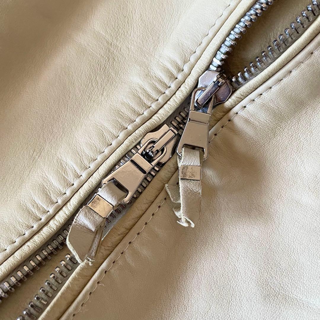 EMMETI アンドレア シングルライダースジャケット アイボリー 48