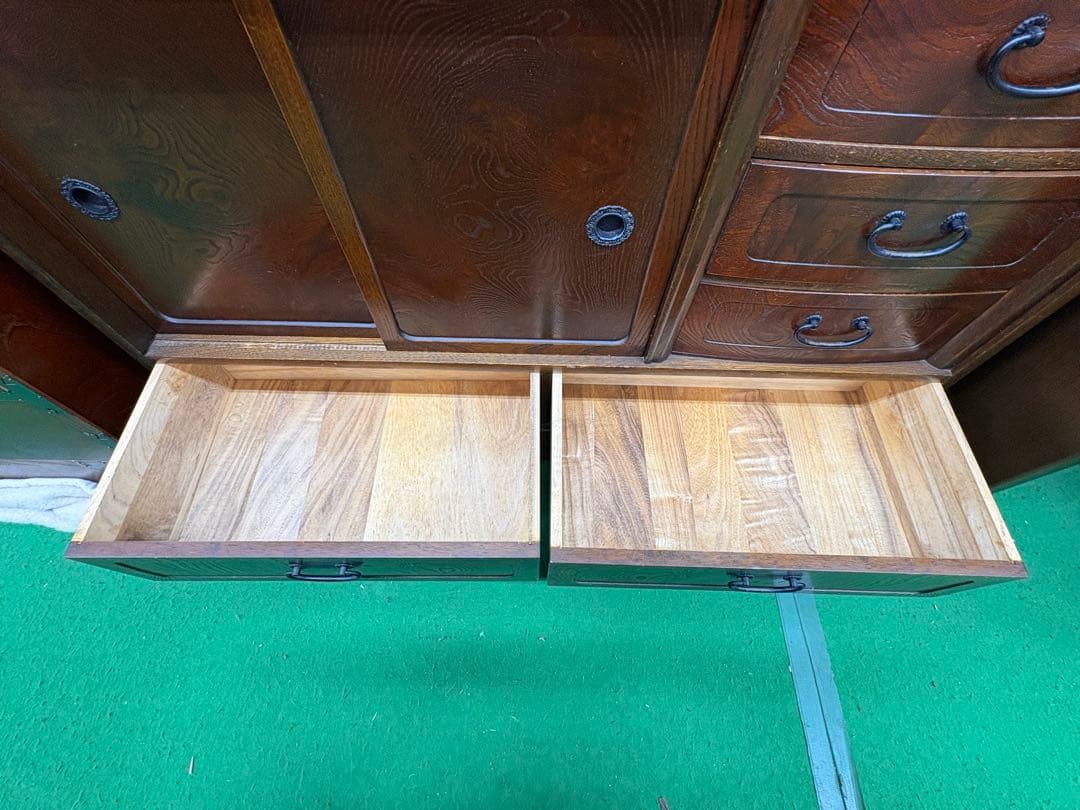 高級　欅（ケヤキ）　茶箪笥　和家具　飾り棚　違い棚　美品　飾り棚　昭和レトロ