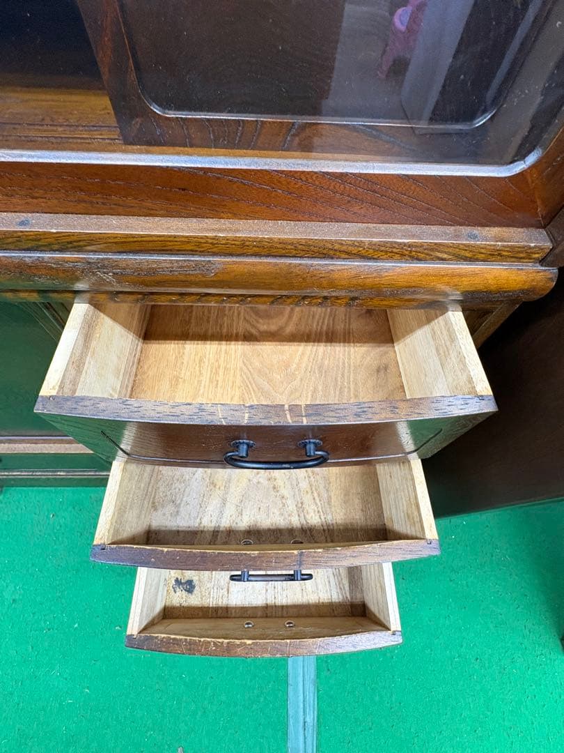 高級　欅（ケヤキ）　茶箪笥　和家具　飾り棚　違い棚　美品　飾り棚　昭和レトロ