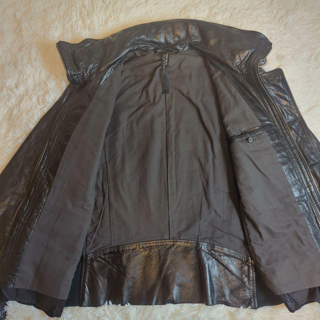 BAREFACE レザー シングルライダース ラムレザー L光沢 48