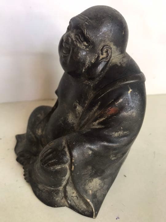 仏像古銅製，時代物，古董品，細工，（旧家藏出し）高10cm，重850克