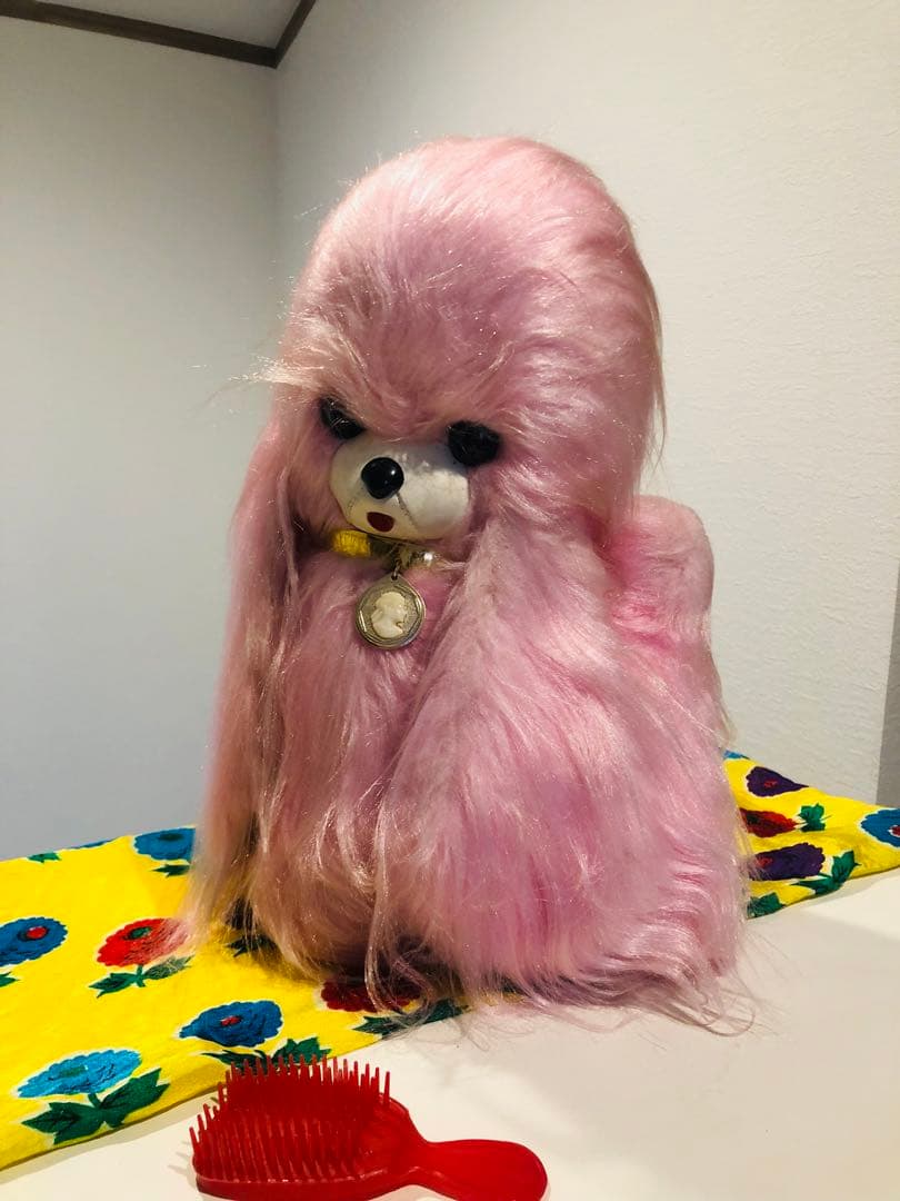 美品）昭和レトロ お手入れワンちゃん クシ付き