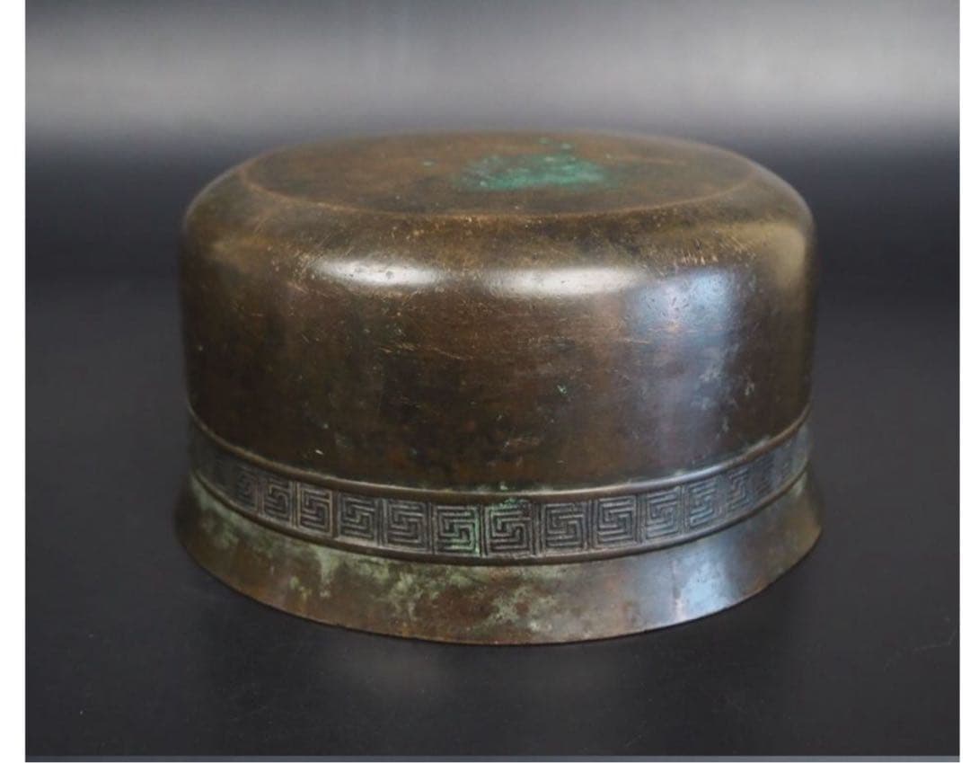 送料無料　江戸時代　砂張り　古銅建水　煎茶道具　検/銀瓶鉄瓶茶托茶壺古錫玉川堂