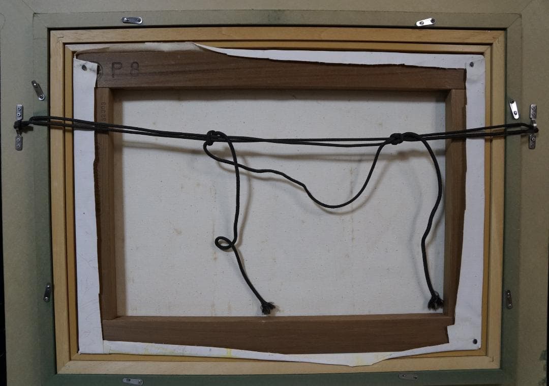 ホンビン・ヅォーHongbin Zhao砂浜で◆油彩◆額装◆直筆サイン◆箱付