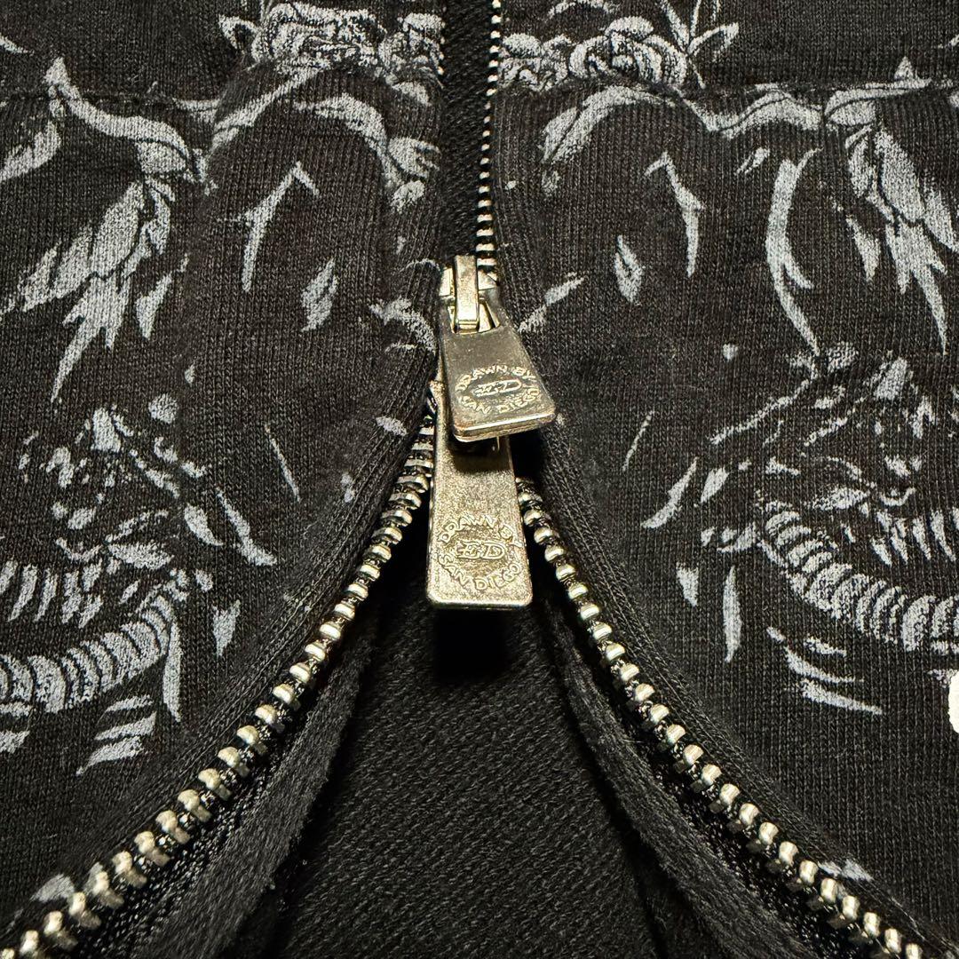 y2k 00s Ed Hardy パーカー 総柄 平成 ギャル グランジ 短丈