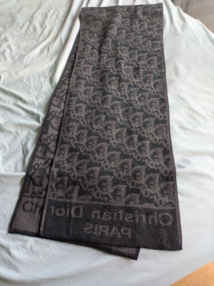 Christian Dior ロゴ入り ブラックマフラー