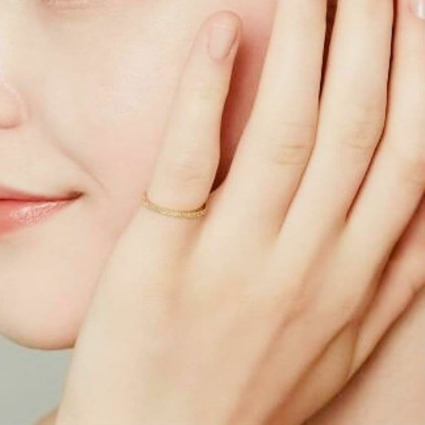 ノジェス K10YG ハーフエタニティ ピンキーリング