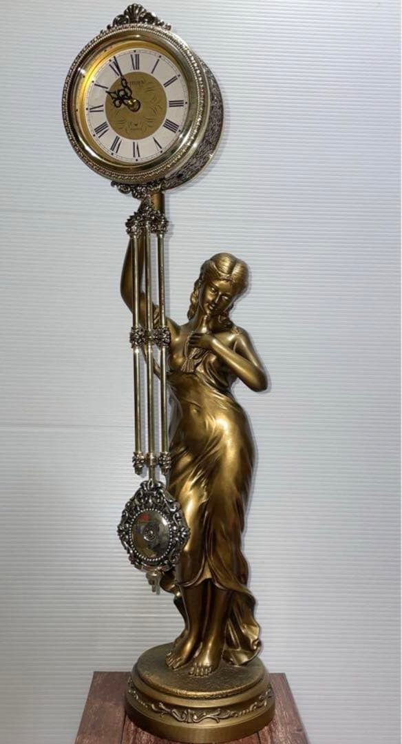 CITIZEN シチズン 振り子時計 新平和の女神 金色イブシ仕上