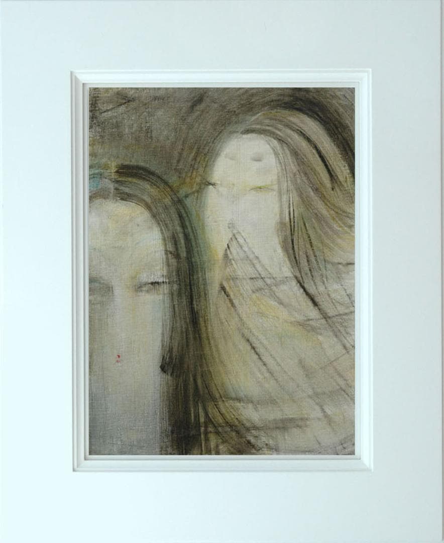 油絵 絵 絵画 インテリア 額付(黒) F6-050413 人物 女性像