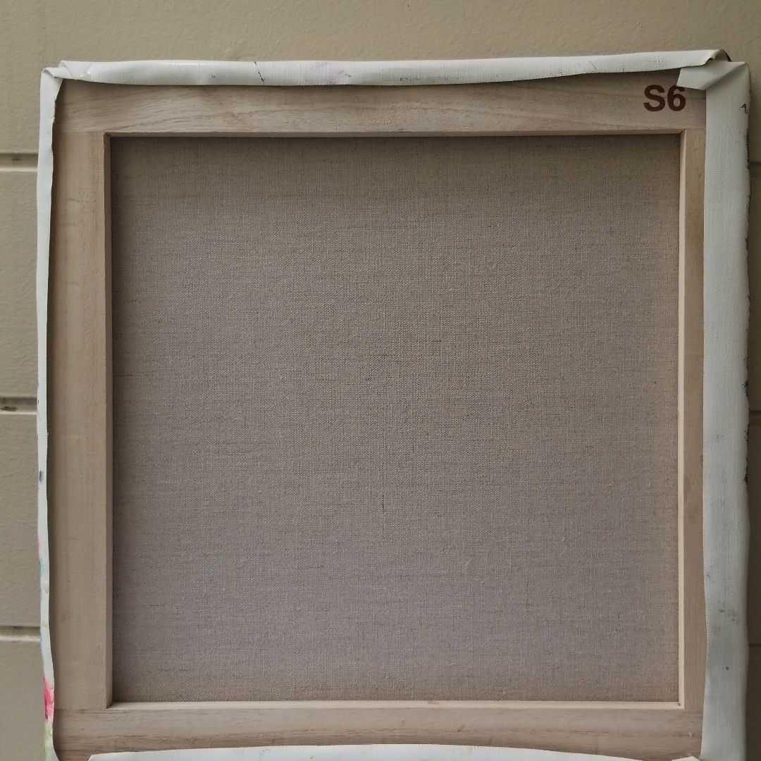 油絵　専用　赤い鳥の家族と赤い花