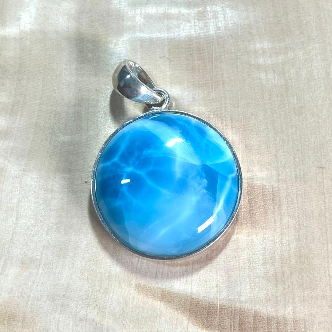 高品質　ラリマー　ペンダント　ネックレス　silver925 3-20