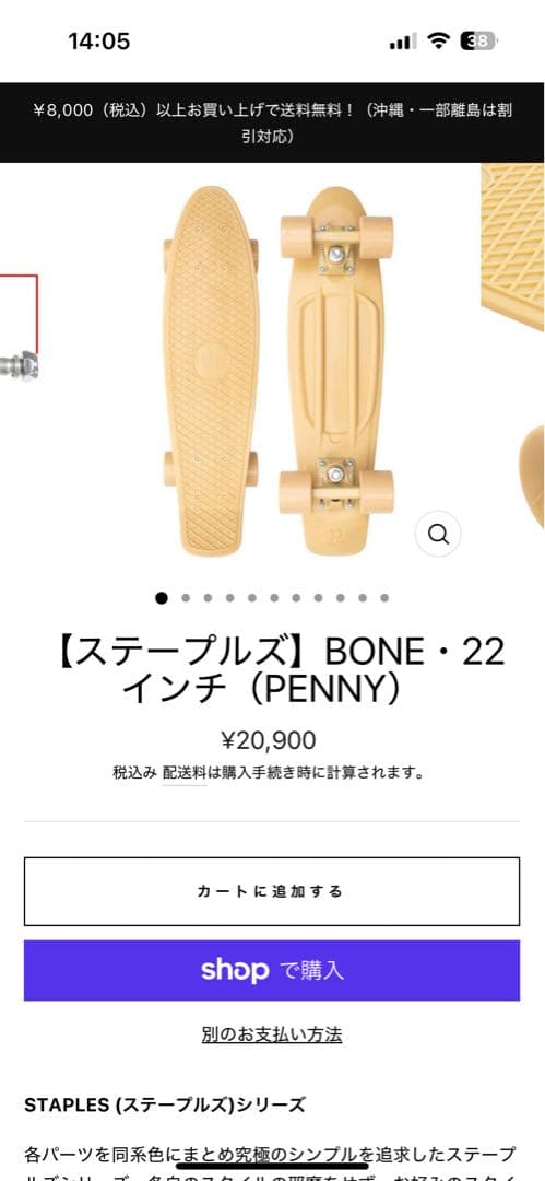 Penny 22インチ スケートボード コンプリート　BONE