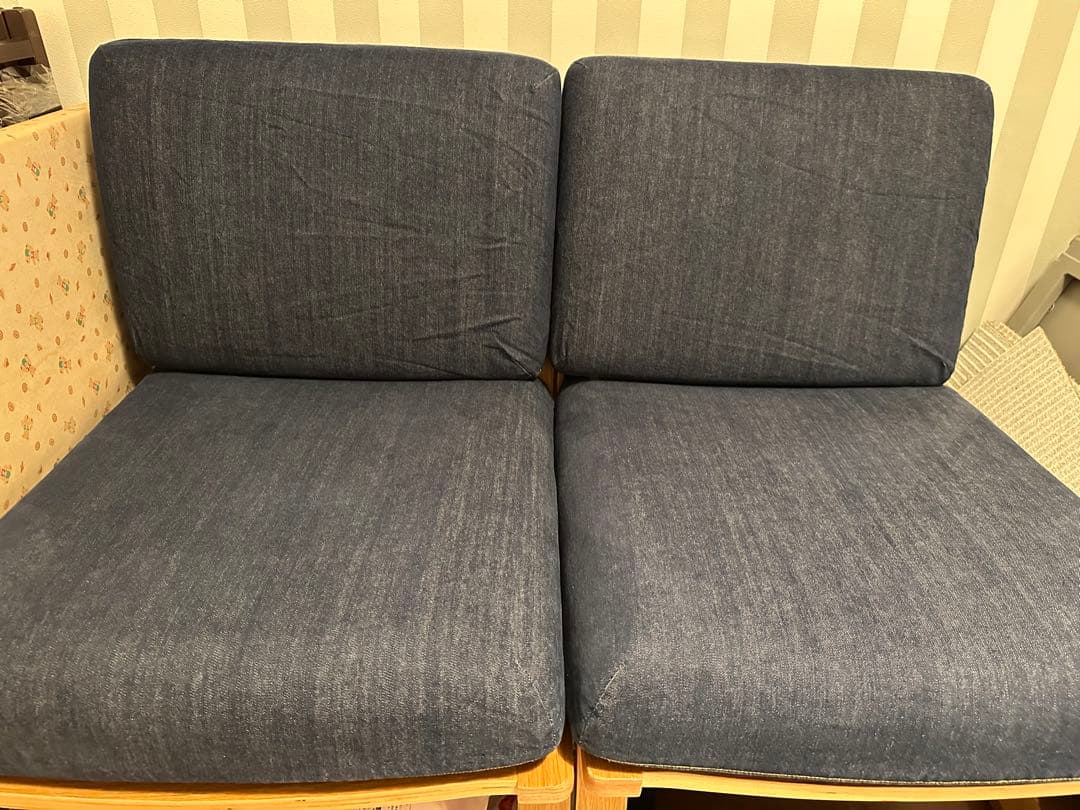 引取限定【無印良品】 リビングでもダイニングでもつかえるテーブル2 チェアセット