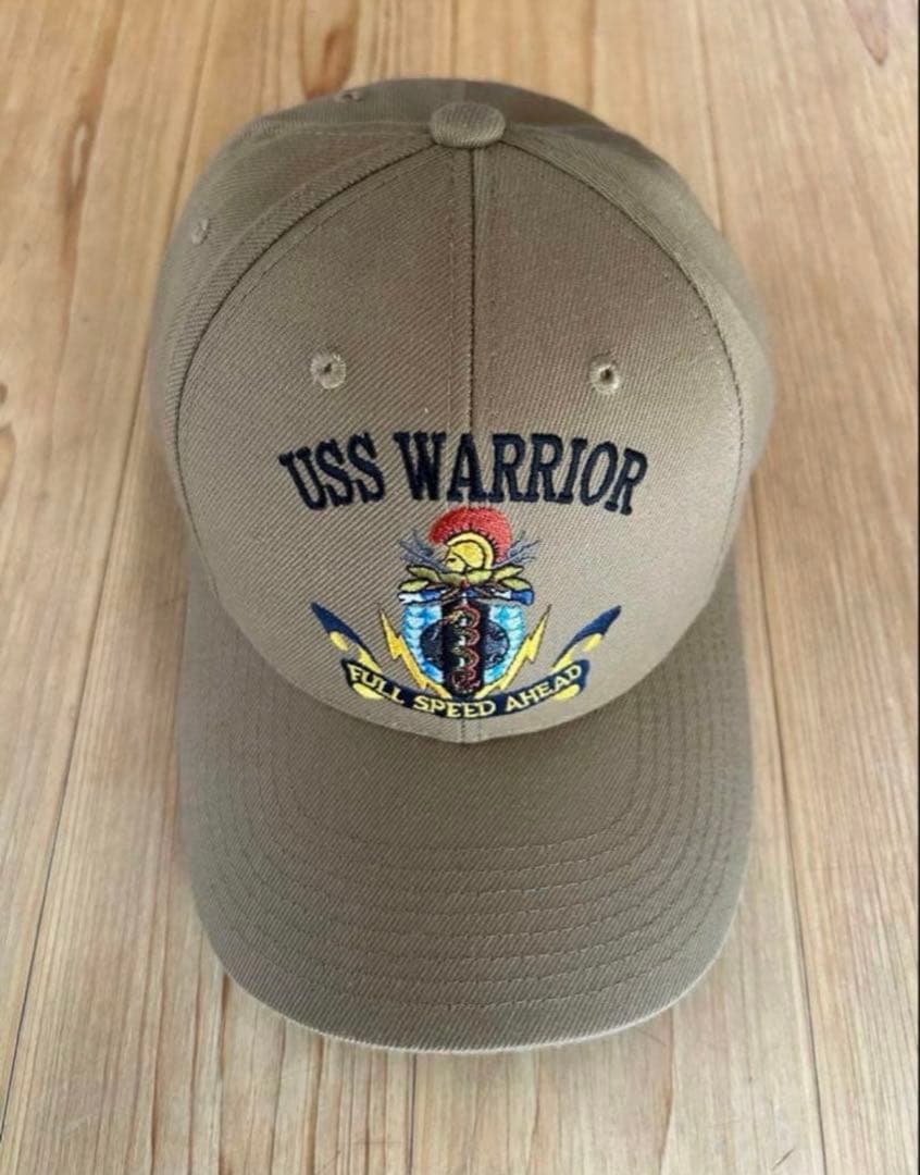 ussキャップ　uss warrior mcm-10 実物　アメリカ軍　新品
