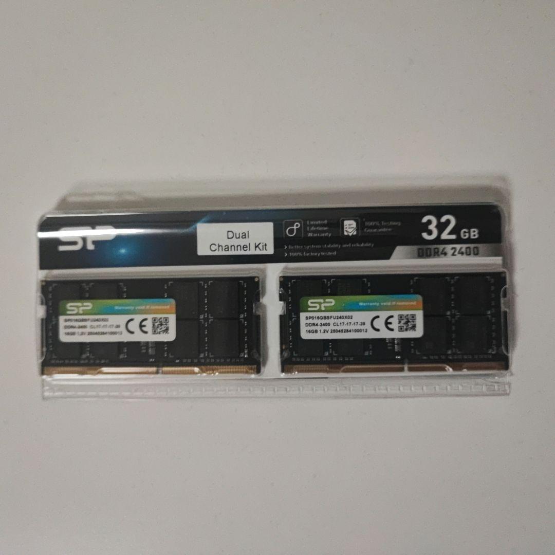 SP 32GB DDR4 2400MHz ノート用メモリー デュアル