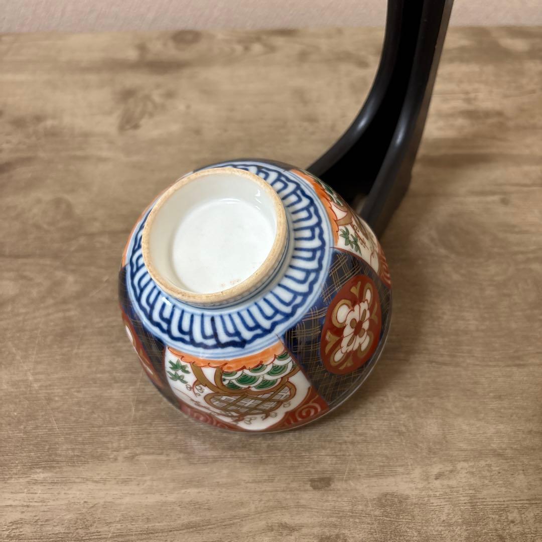 古伊万里　色絵染付間取　金襴手　丼　5客　蓋付碗　アンティーク　骨董　明治〜大正