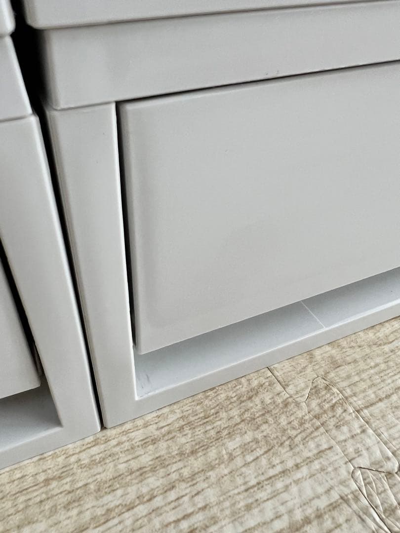 無印良品　ポリプロピレンケース・引出式・浅型・ホワイトグレー