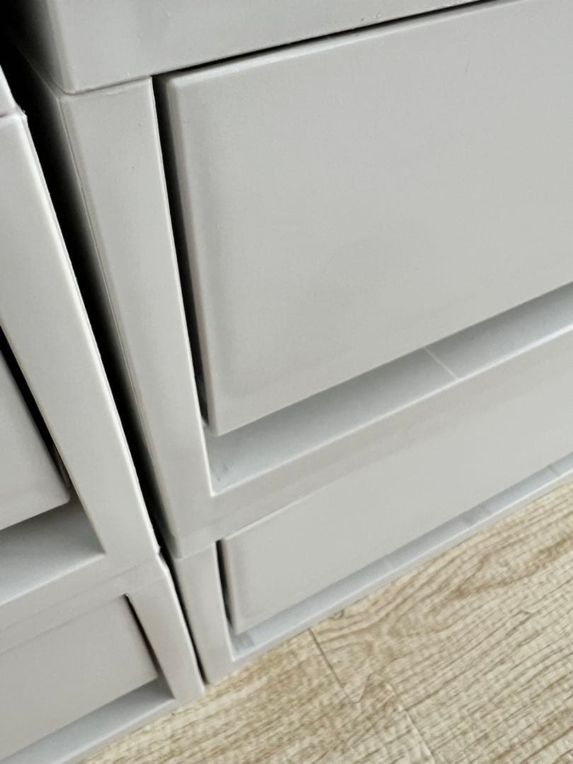 無印良品　ポリプロピレンケース・引出式・浅型・ホワイトグレー