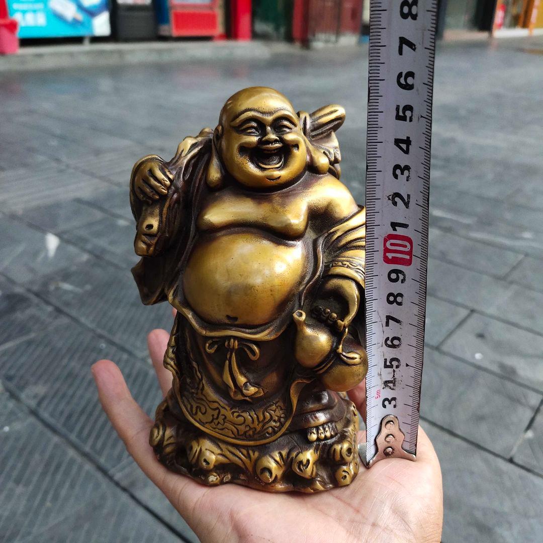 仏教美術 中国 仏像 黄金袋笑仏 弥勒仏像 銅製 銅器