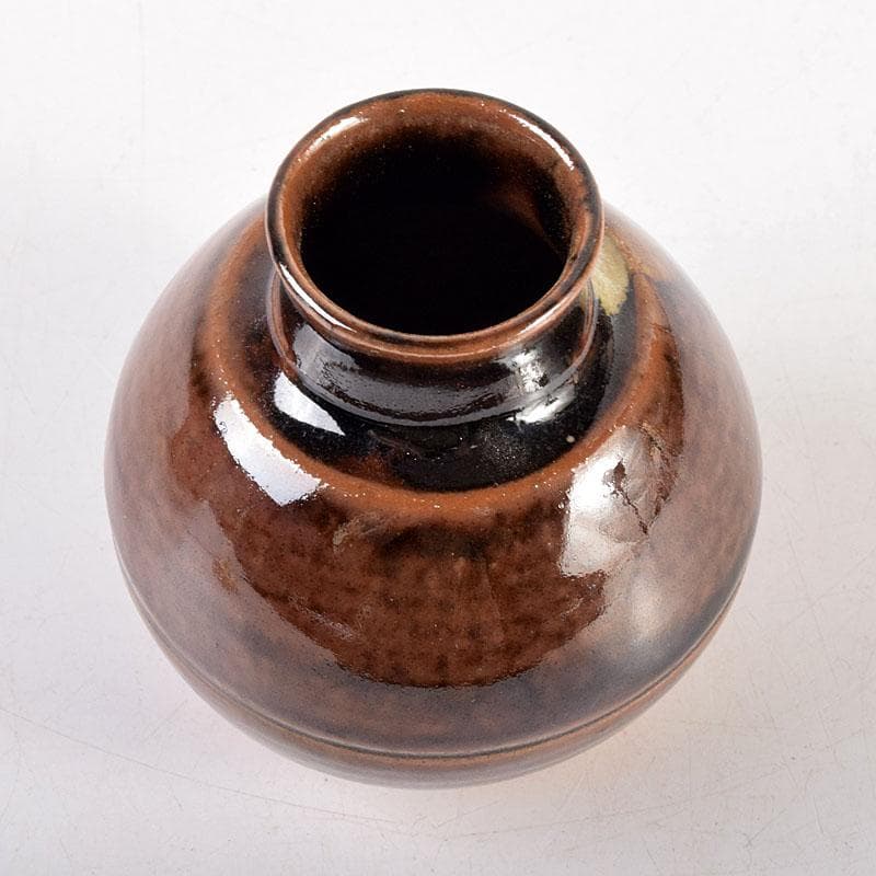 茶道具　膳所焼　淡海ぜぜ　陽炎園造　茶入　仕覆付　共箱　V　7929