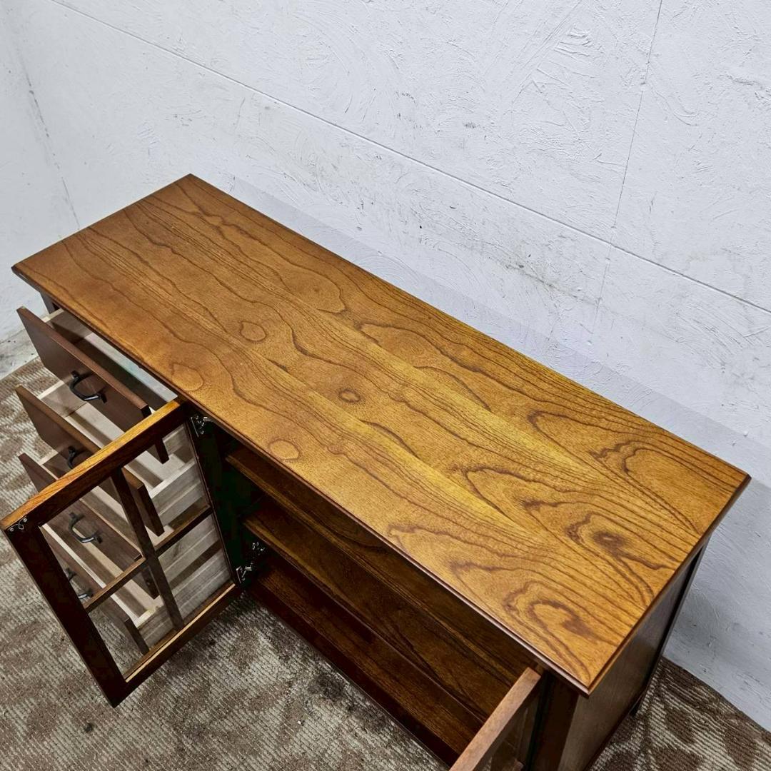 木製 チェスト 120cm幅 引き出し付 キャビネット アンティーク