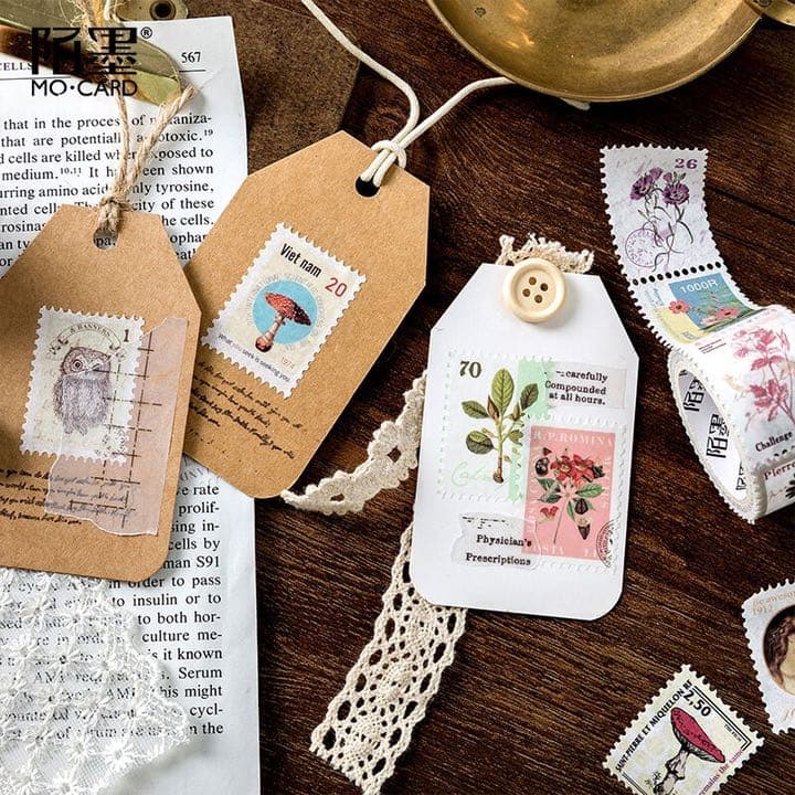 お値下げ♡レトロ切手シリーズ＊台湾マスキングテープ ミシン目入り*花①