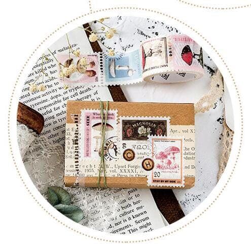 お値下げ♡レトロ切手シリーズ＊台湾マスキングテープ ミシン目入り*花①