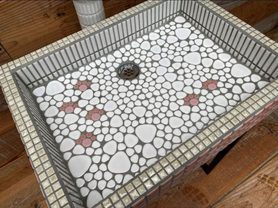 特別価格 作善堂タイルシンク流し台 ガーデンパン 日本製 屋外用屋内用 外シンク