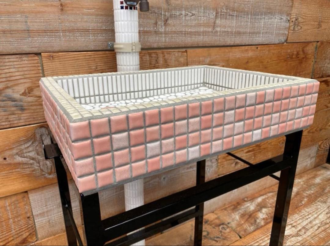 特別価格 作善堂タイルシンク流し台 ガーデンパン 日本製 屋外用屋内用 外シンク