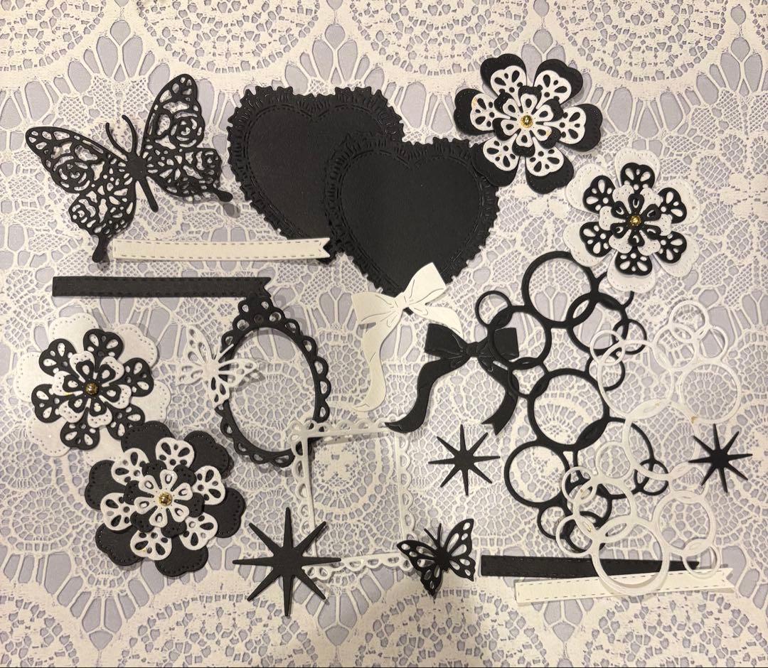 アルバムクラフト・コラージュ素材☆ 【モノクロ】コラージュ、アルバム素材