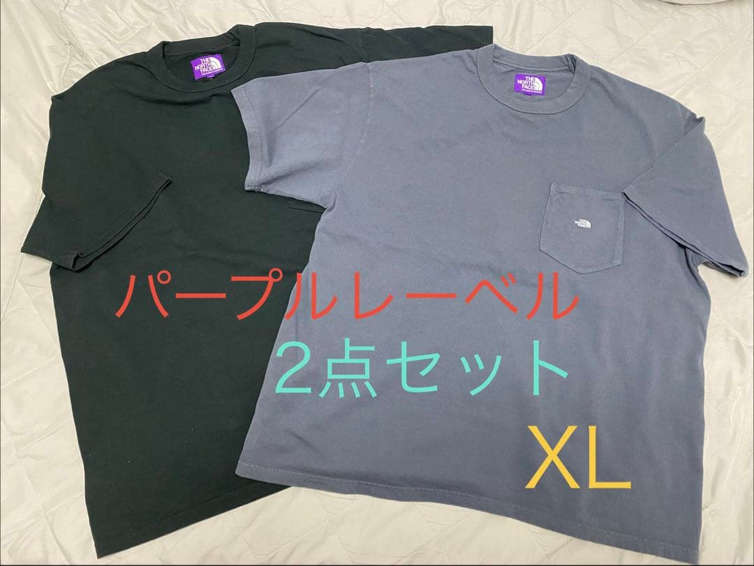 【美品】ザノースフェイスパープルレーベル　ポケットTシャツ XL 2点セット