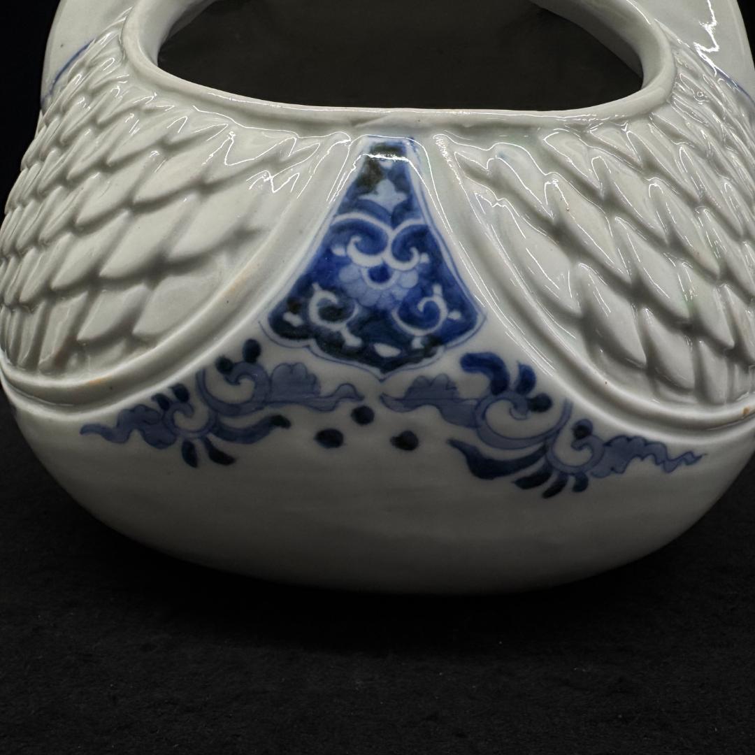 希少！平戸焼　染付　木魚形　手焙 古美術品 時代物