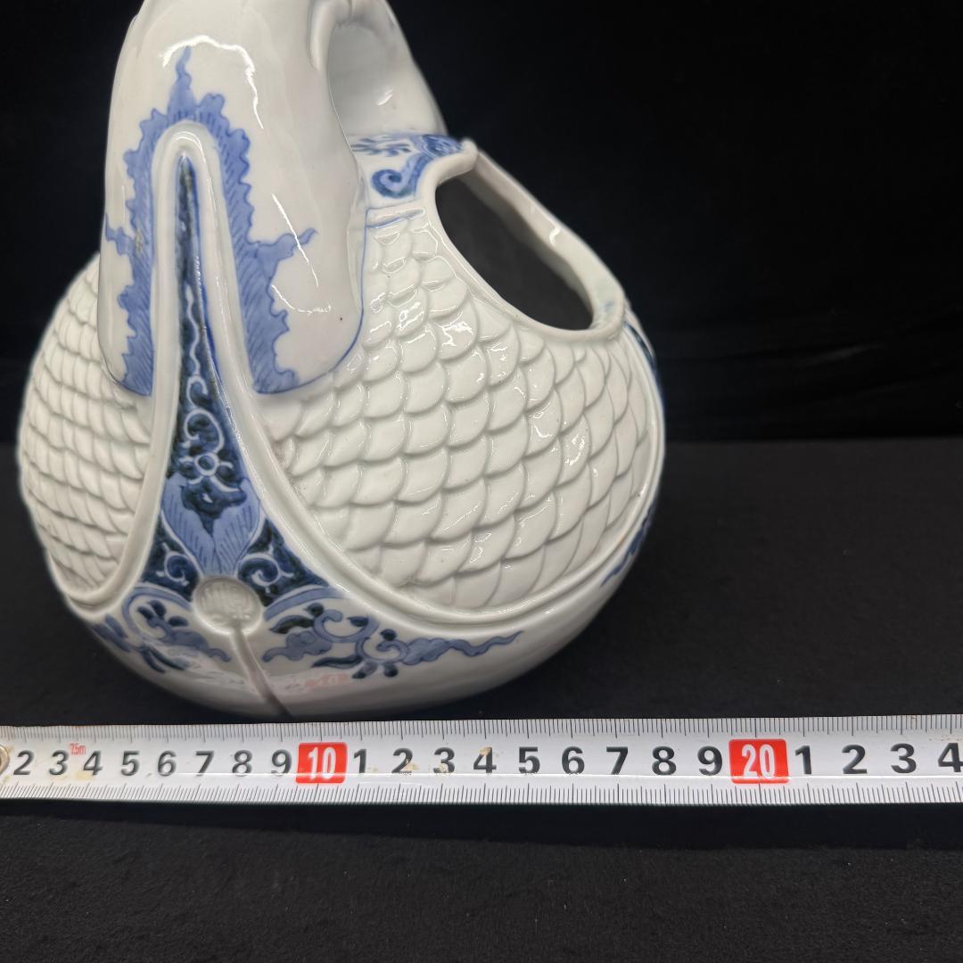 希少！平戸焼　染付　木魚形　手焙 古美術品 時代物