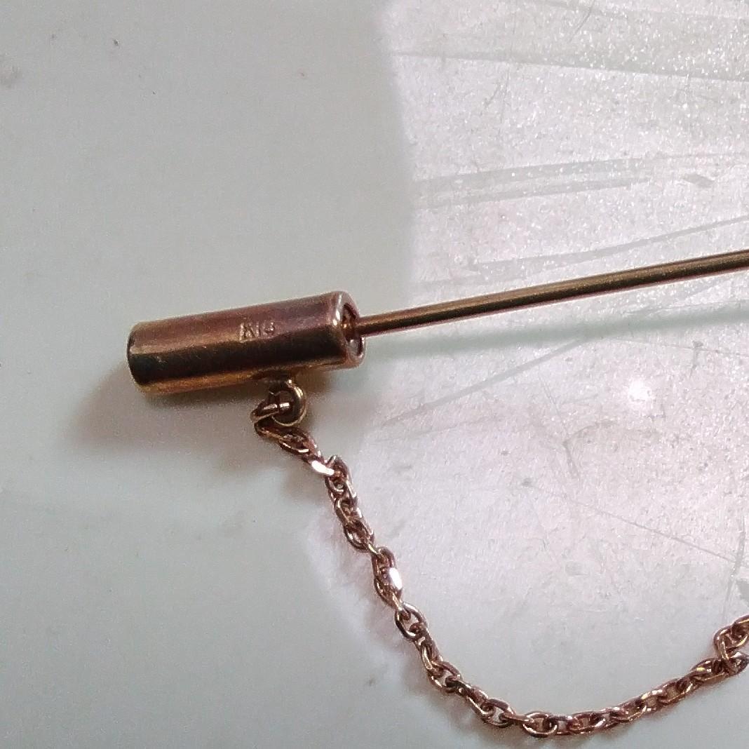 オパール K18 ラペルピン ブローチ スクエア　刻印あり