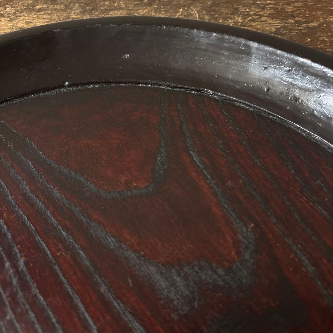 木地盆　丸盆　栗盆　くり抜き盆　骨董　アンティーク　 茶懐石　古美術　酒器　李朝