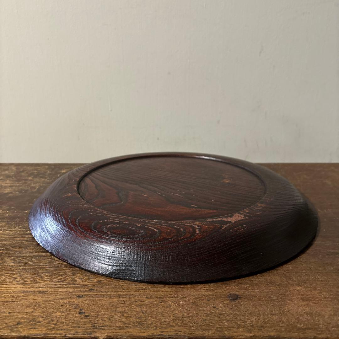 木地盆　丸盆　栗盆　くり抜き盆　骨董　アンティーク　 茶懐石　古美術　酒器　李朝