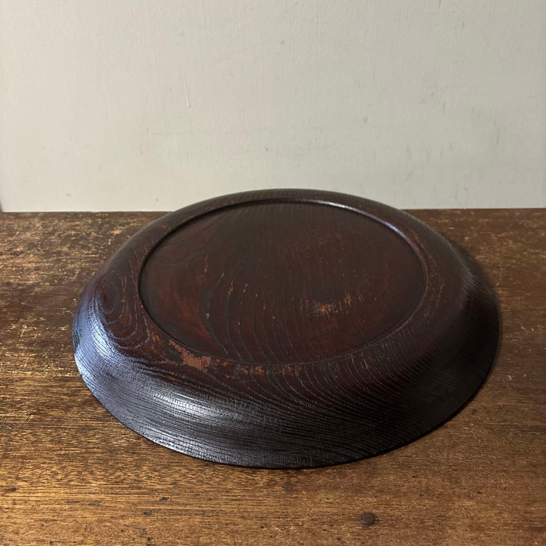 木地盆　丸盆　栗盆　くり抜き盆　骨董　アンティーク　 茶懐石　古美術　酒器　李朝