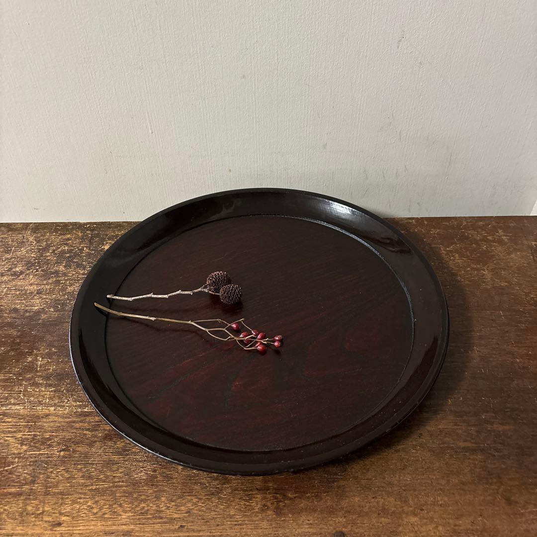 木地盆　丸盆　栗盆　くり抜き盆　骨董　アンティーク　 茶懐石　古美術　酒器　李朝