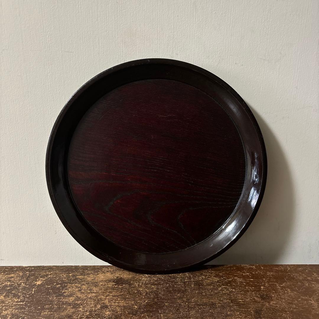 木地盆　丸盆　栗盆　くり抜き盆　骨董　アンティーク　 茶懐石　古美術　酒器　李朝