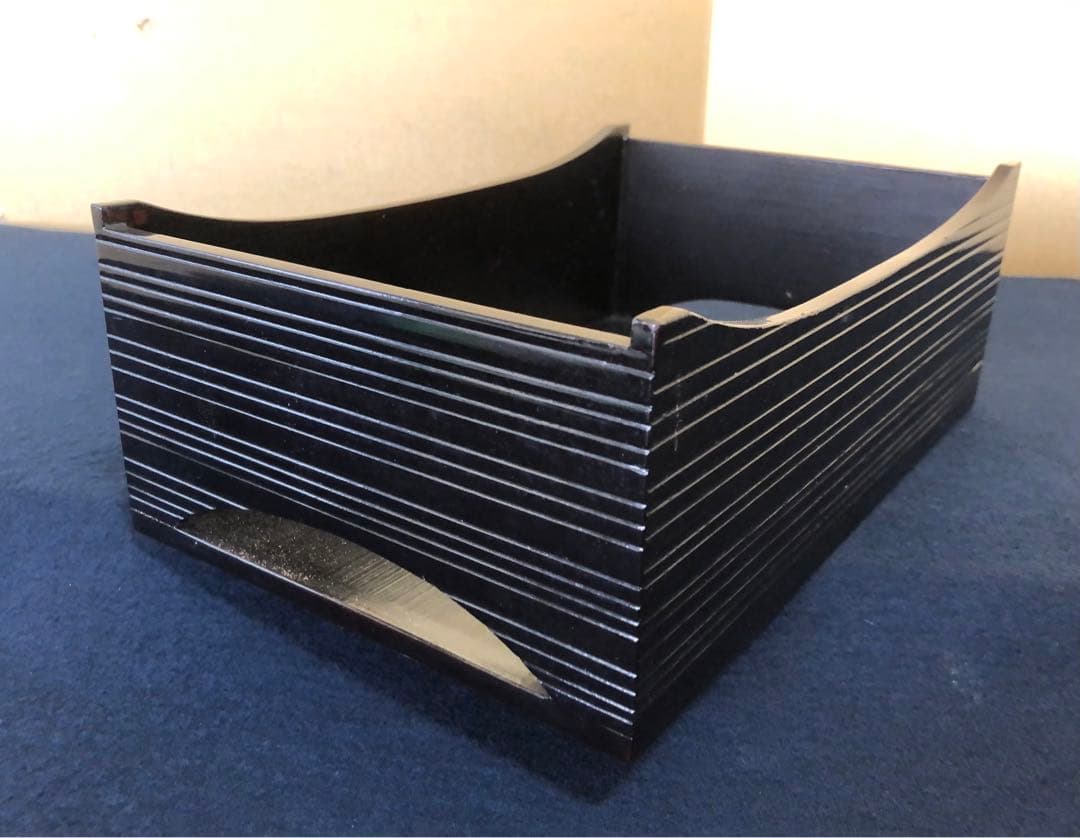 《R》茶道具 蝋色 莨盆6客 木製漆器 木箱　250805F4