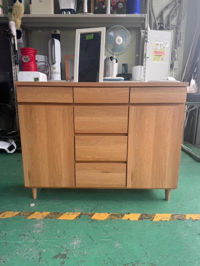 【がんばりんご】ナチュラルウッド モダンキャビネット 43