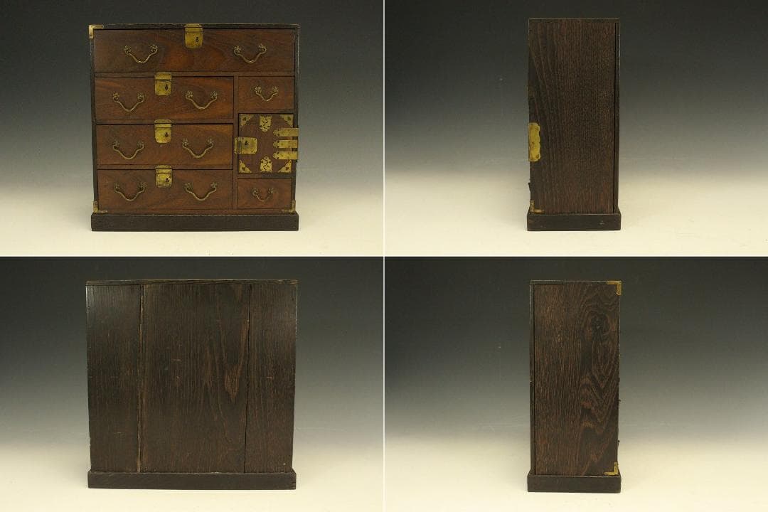 可愛い 桑材 小箪笥 引き出 小物入 和家具(LC335)